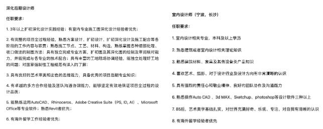 國(guó)內(nèi)知名設(shè)計(jì)工作室的招聘直接寫出了要求海外留學(xué)經(jīng)驗(yàn)