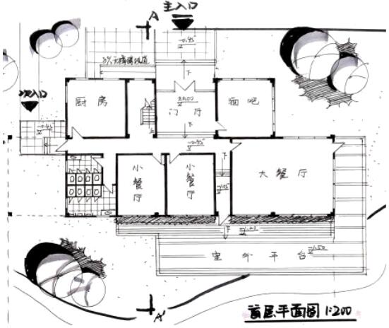 學生作品：建筑平面草圖規(guī)范練習